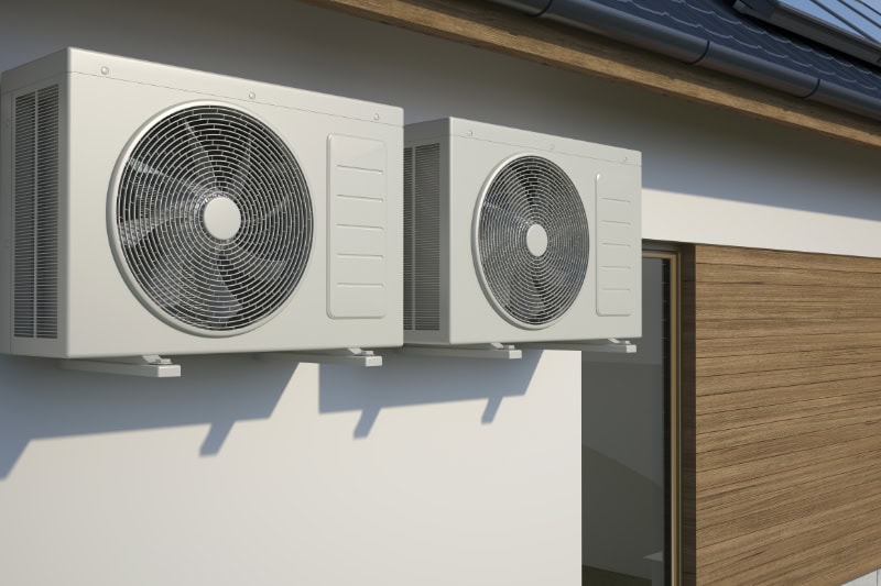 AC system attached to a building.