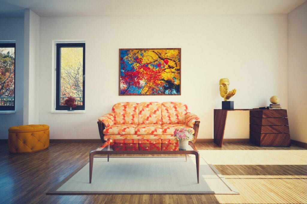 DIY vs. Professional HVAC Repairs: Which Route Should You Take? Orange couch room, no windows.